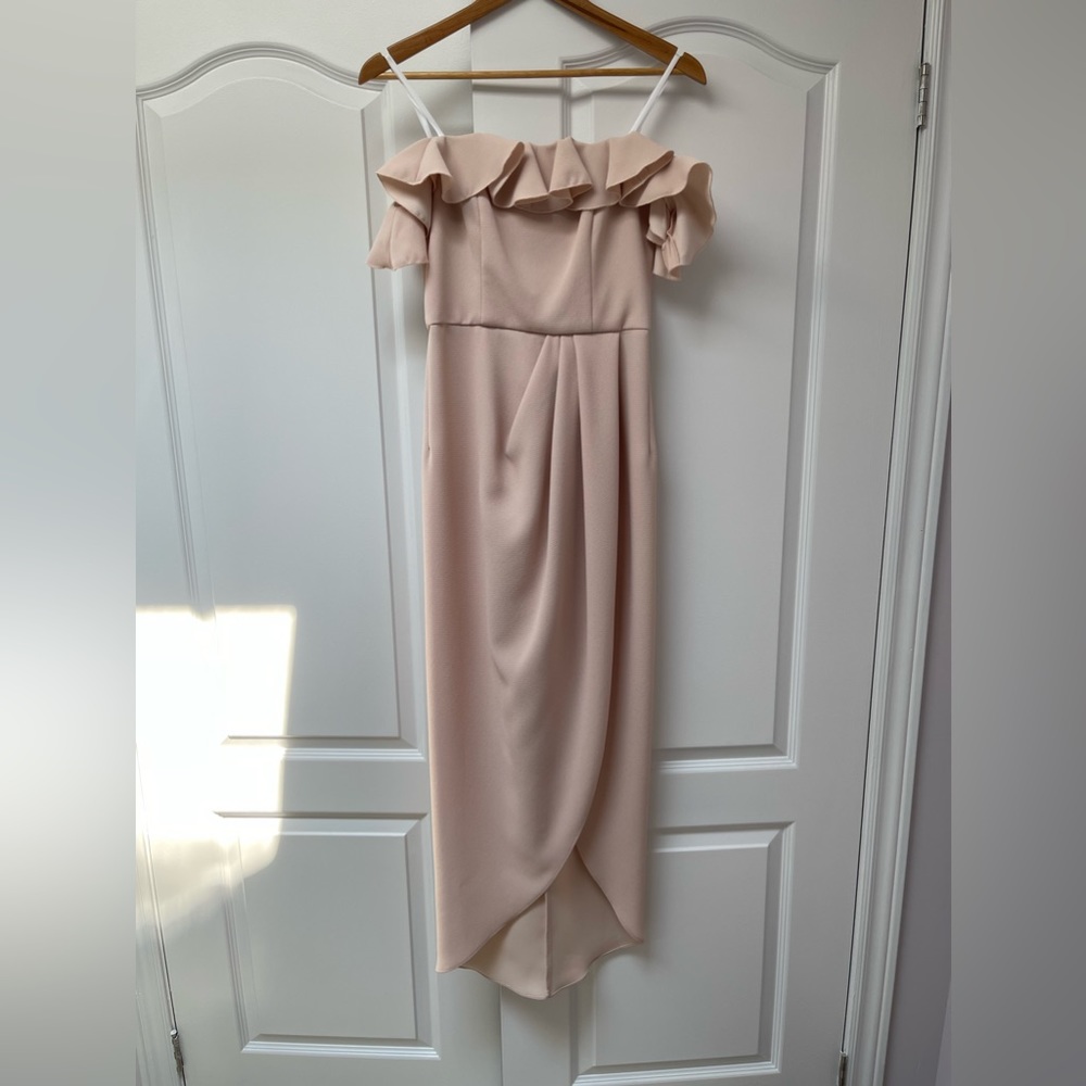 Xscape Off Shoulder Ruffle Dress Size 2 - Picture 2 of 4